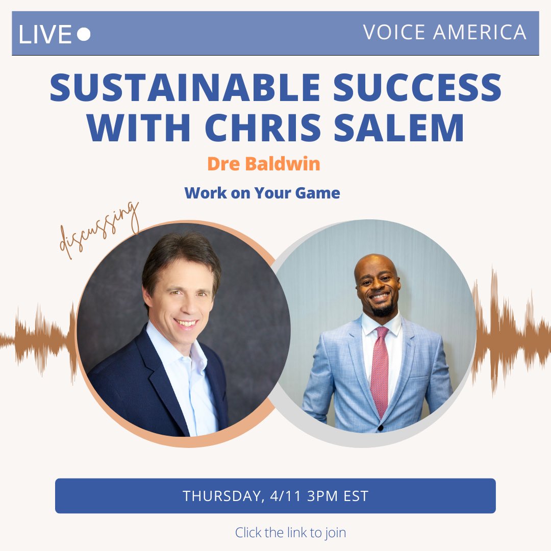 Incredible show with Dre Baldwin on building your success pattern f Sustainable Success Radio Show, hosted on Voice America Business Channel! 🌱 Work on Your Game Listen to the episode here: voiceamerica.com/episode/149680…! #sustainablesuccess #podcast