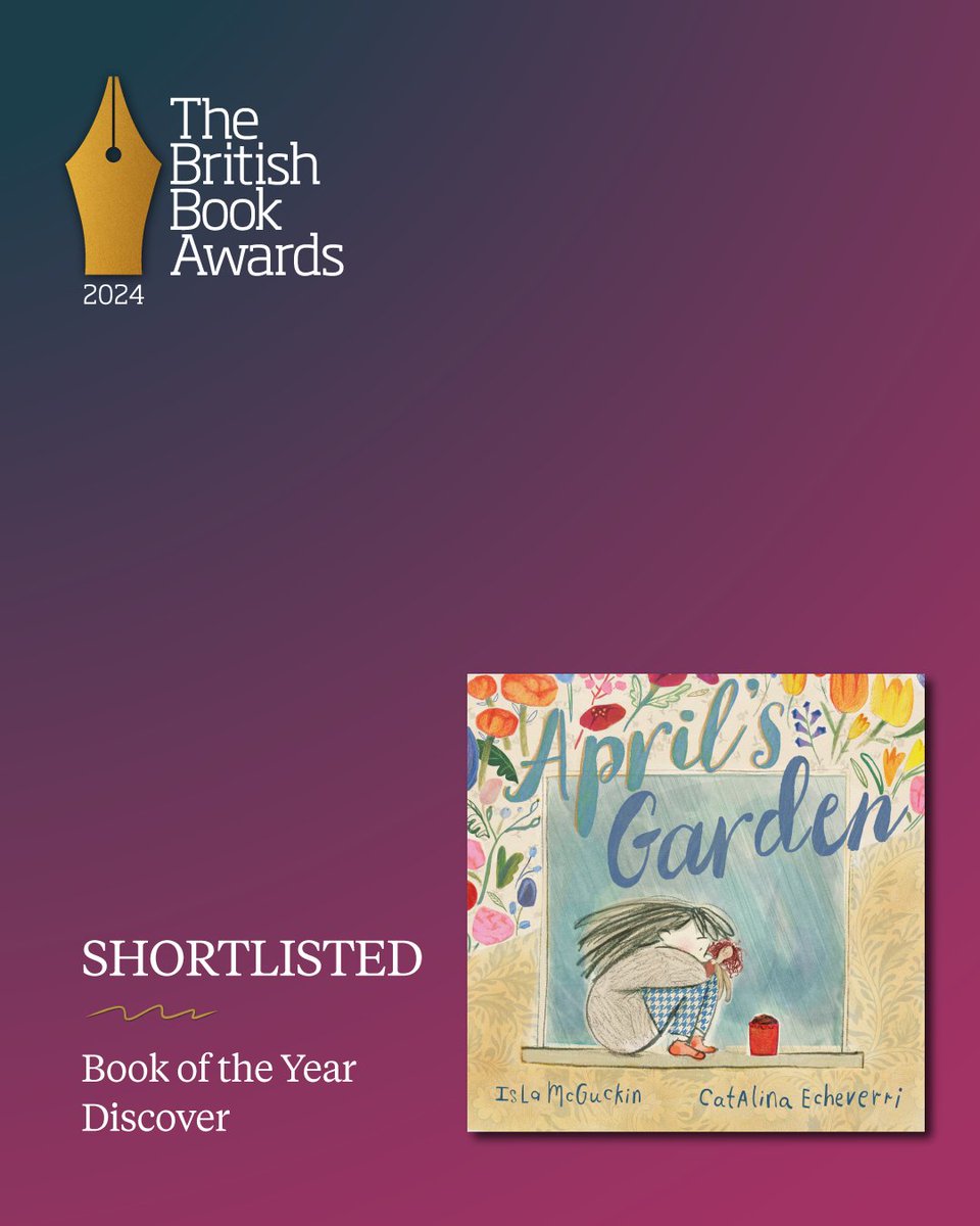 @HQstories @publishing_cat @graffeg_books @VERVE_Books @DoubledayUK @PenguinUKBooks @HarperCollinsUK @ChloeMHowarth @ProfSunnySingh @Raksha_Digs April’s Garden is the debut from Isla McGuckin, the story is sensitively illustrated by Catalina Echeverri and published with teaching notes to provide discussion points in classrooms. Find out more: thebookseller.com/awards/the-bri… #BritishBookAwards #Nibbies