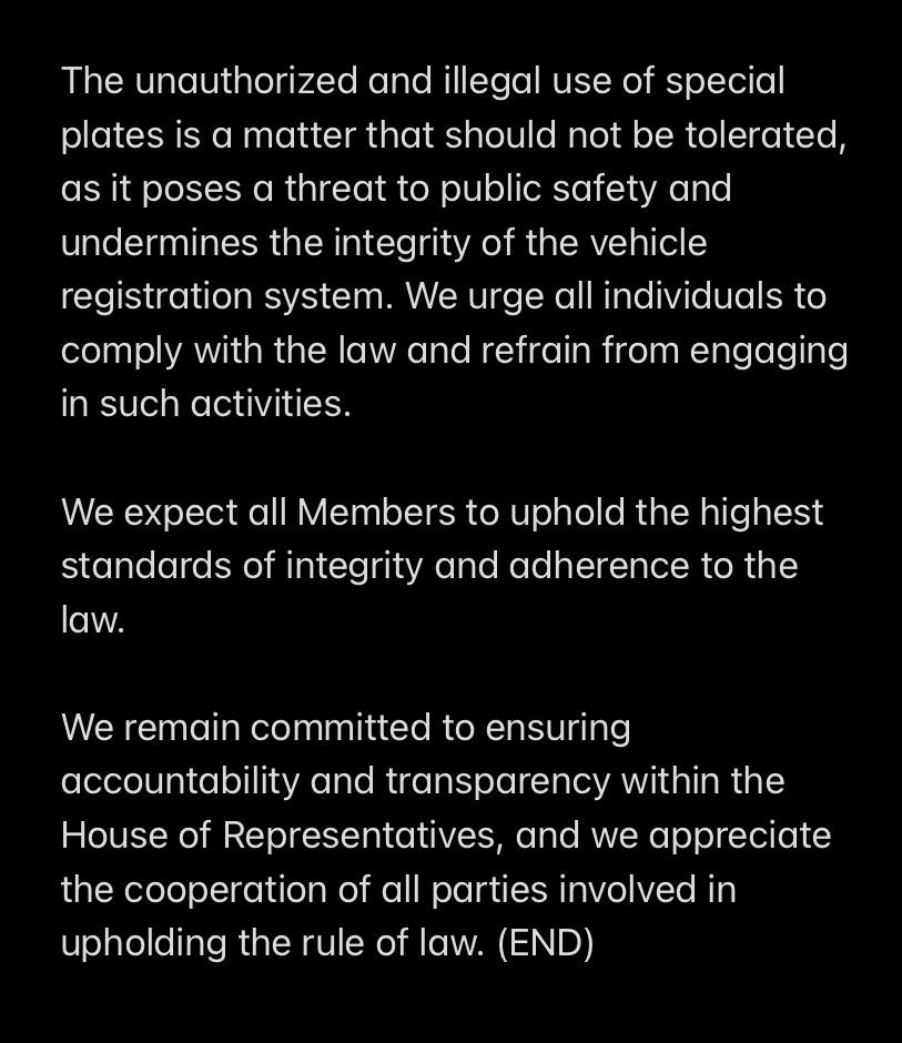 House Secretary General Reginald Velasco reiterates the House of Representatives has not authorized the use of special plates with the number “8” this 19th Congress. An SUV with plate number 8 was seen using the EDSA busway yesterday.