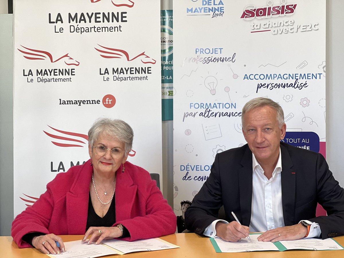 [#INSERTION] ✍ Convention entre Le Département et l’École de la 2e Chance pour favoriser l’insertion professionnelle. 👉 Objectif ? Aider les jeunes adultes à s'insérer. En 2024, le Département investit 45 000 € pour soutenir cette cause ! ℹ swll.to/5Co3F