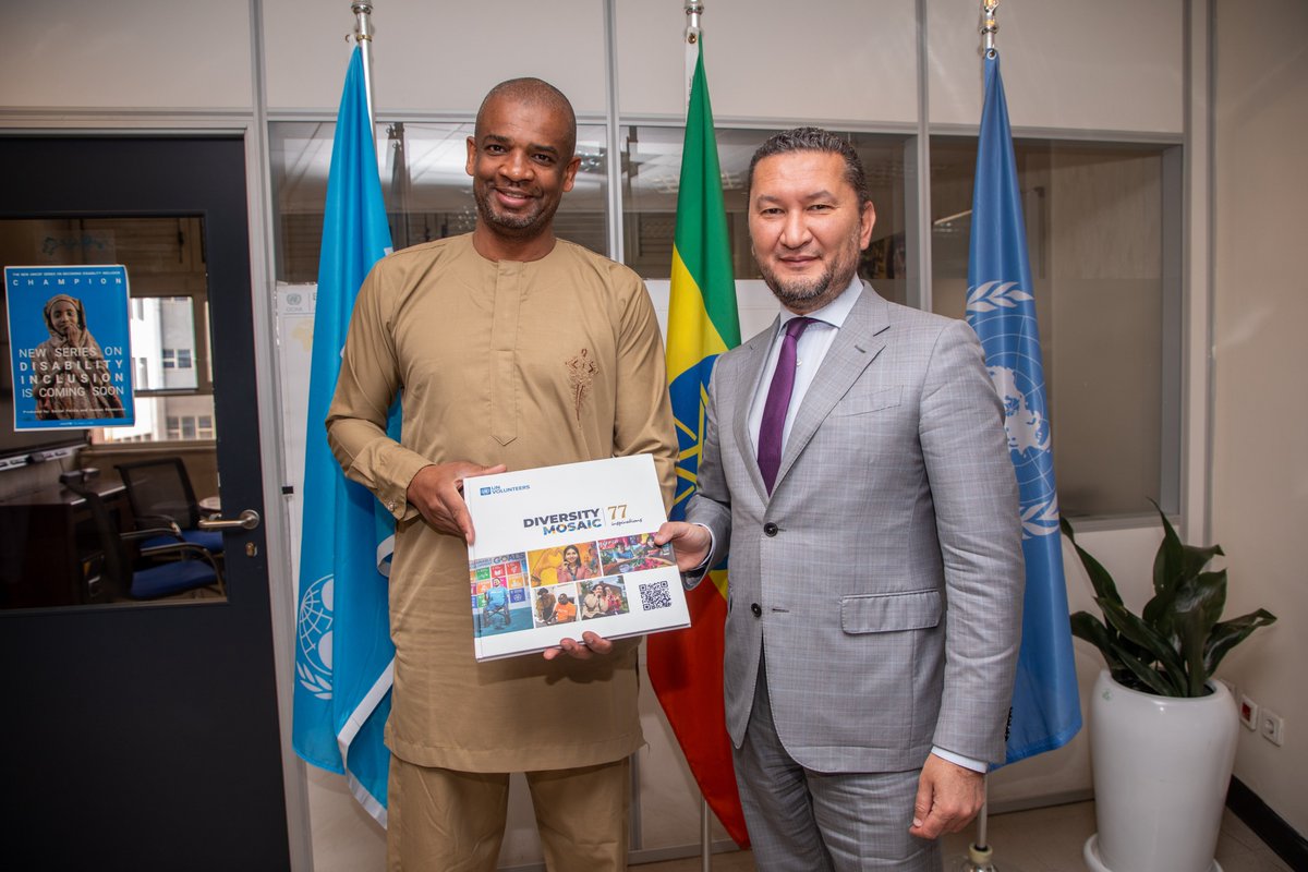 UNICEF Rep. @AbouKampo met @ToilyKurbanov, Executive Coordinator @UNVolunteers. They reaffirmed the important role and contribution of volunteers in engaging communities for every child in Ethiopia.
