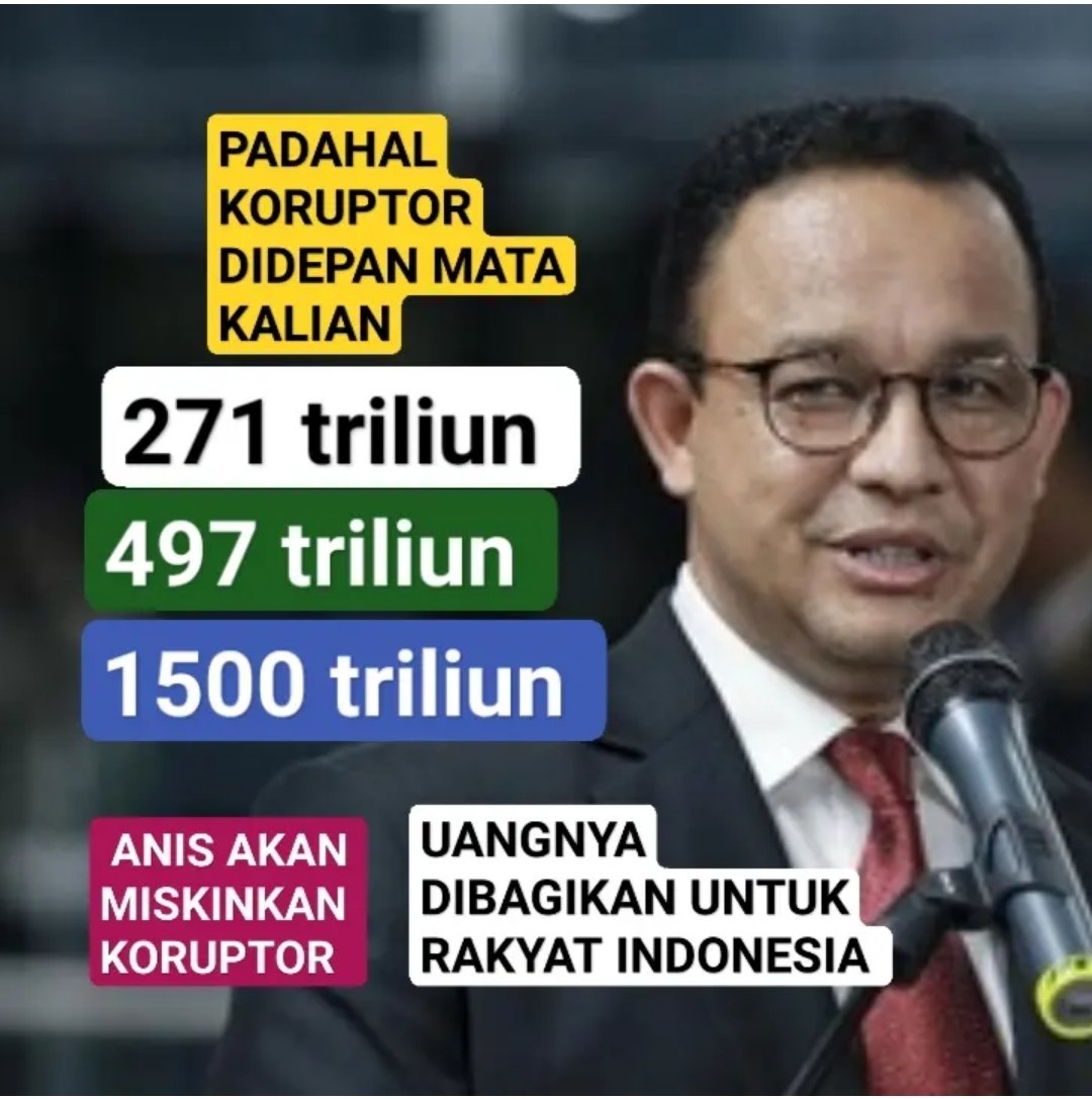 SenopatiDiAnno's tweet photo. Orang yg berakal waras , mengusung dan memilih @aniesbaswedan tapi ada juga yg berpikiran cetek .
Memilih dan mengusung capres yg didukung oleh para koruptor dan maling uang rakyat .  Sungguh tak memikirkan NKRI bakal ancur ,
Baik demokrasi dan ekonominya. Parah 😭. https://t.co/xzSZDzS2fl