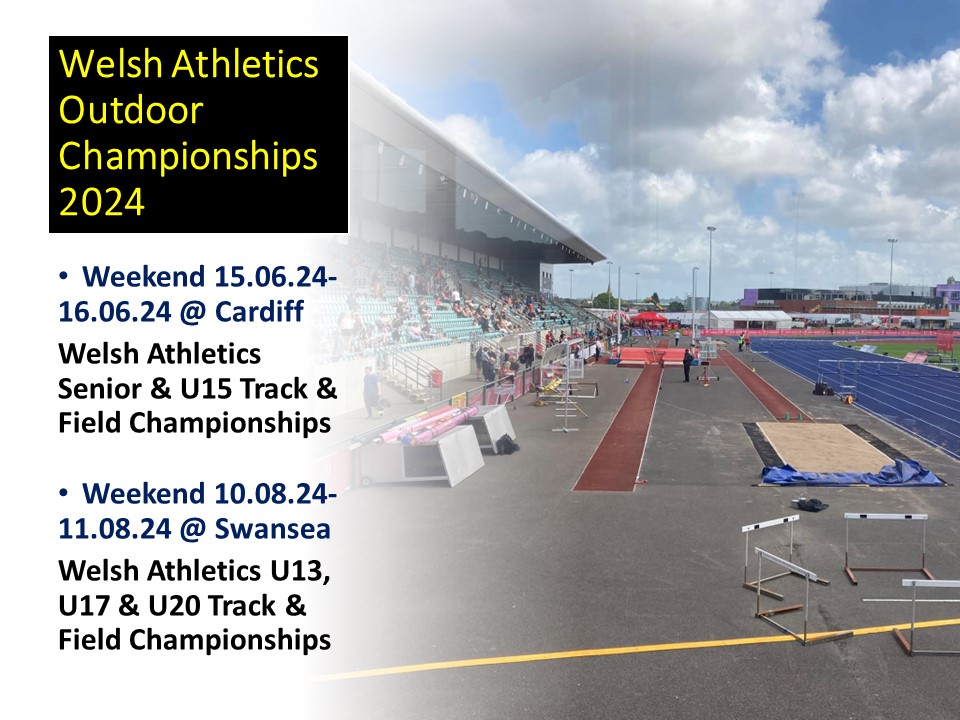 Welsh Athletics Outdoor Championships this summer ✅ 🎽 Welsh Athletics Senior & U15 Championships - 15-16 June 📍 #Cardiff | #Caerdydd (Leckwith) 🔗 data.opentrack.run/en-gb/x/2024/G… 🎽 Welsh Athletics U13, U17 & U20 Championships - 10-11 August 📍 #Swansea | #Abertawe (University)