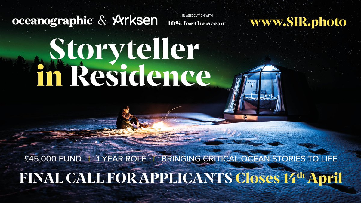 Last chance to become our next Storyteller in Residence! Applications close midnight on 14 April. We are looking for a #storyteller to travel the world for one year, capturing the ocean’s most important stories with a £45,000 fund. Apply now: oceanographicmagazine.com/storyteller/#4