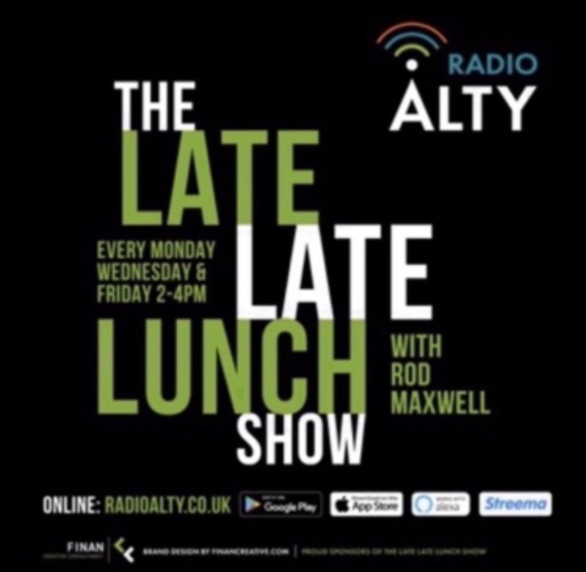 Track of the week on the show is the excellent “ Love And Let Go “ from the massively talented Alex Spencer.  Plus interview with The Great Leslie following their Night & Day gig this week.  #theLateLateLunchshow on RadioAlty.co.uk - online - apps - Alexa.   #alexspencer