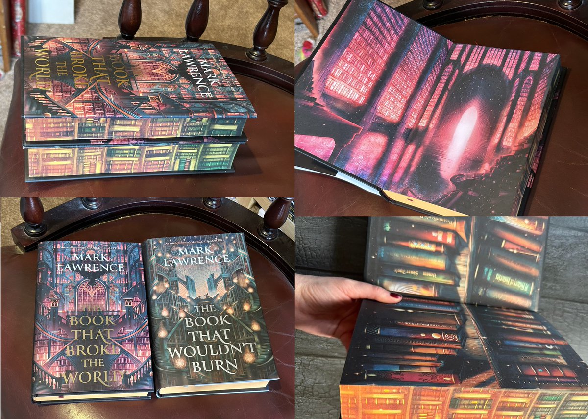 Giveaway to celebrate the release of THE BOOK THAT BROKE THE WORLD!

Both of these to a random person who:
i) retweets this
ii) likes this
iii) &amp; replies with a GIF from the prompt "book".