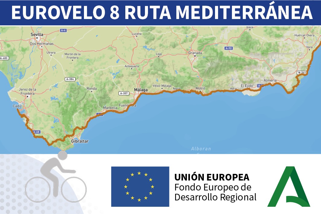 🚴 Gracias a esta ruta recorreremos el #Mediterráneo en bicicleta desde #Cádiz conectando con la naturaleza con menos contaminación en línea con la #RevoluciónVerde y los objetivos de desarrollo sostenible. Una iniciativa de @EuCyclistsFed. 🗣️ @JuanMa_Moreno | #RutaEurovelo8