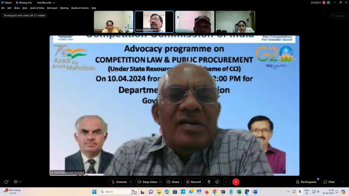 An advocacy programme was conducted by the CCI State Resource Person of Telangana, Shri. R.C. Kumar, for the Officers and Staff of the Department of Cooperation, Govt. of Telangana, in Hyderabad on 10th April 2024. #CCI #SRP