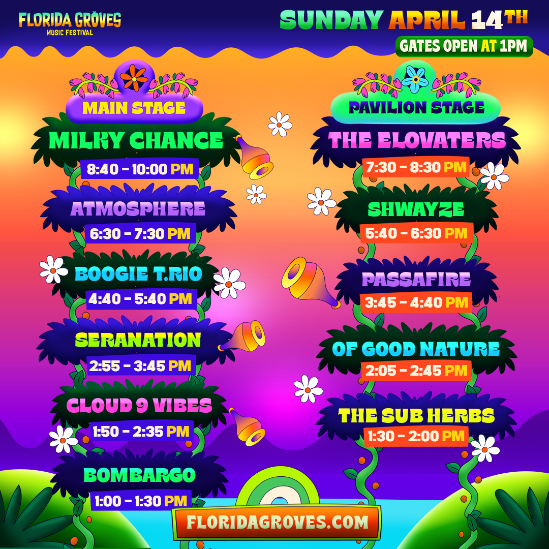 Thrilled to be performing live at @FlGrovesfest this Sunday!! Catch us on the Main Stage from 8:40 - 10:00 pm 🔥 🎸🎤 Get your ticket here: tixr.com/groups/florida…