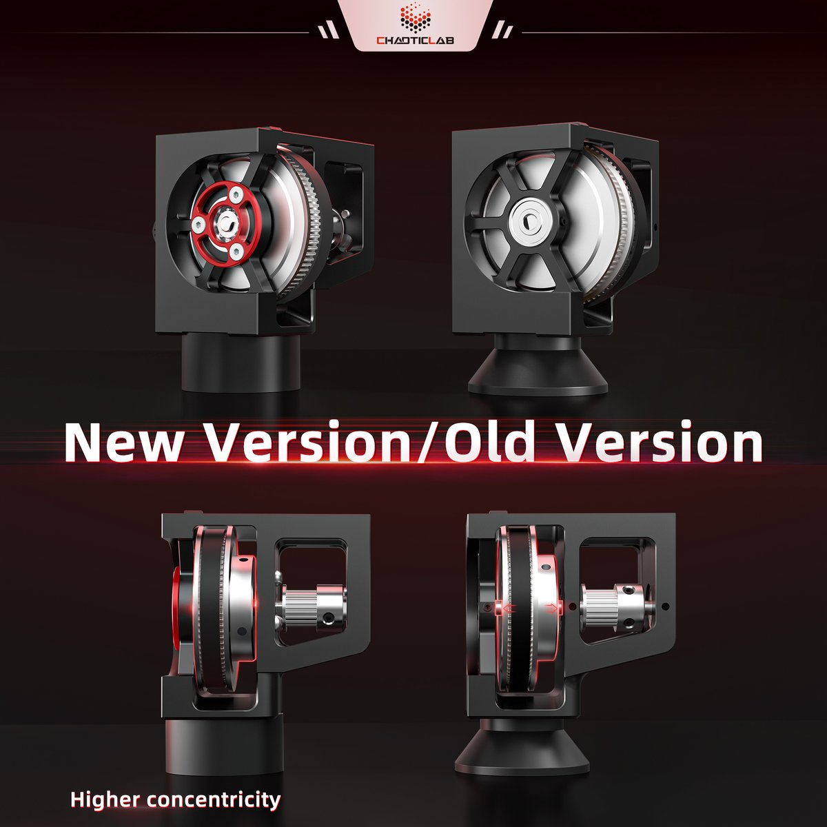 🧪Channel: New vs. Old Z Drive Comparison:

Chaoticlab always strives for excellence! Our latest Z drive features an optimized bearing mounting structure with axial screw locking, ensuring superior concentricity. Additionally, an upgraded belt tensioning cam guarantees perfect