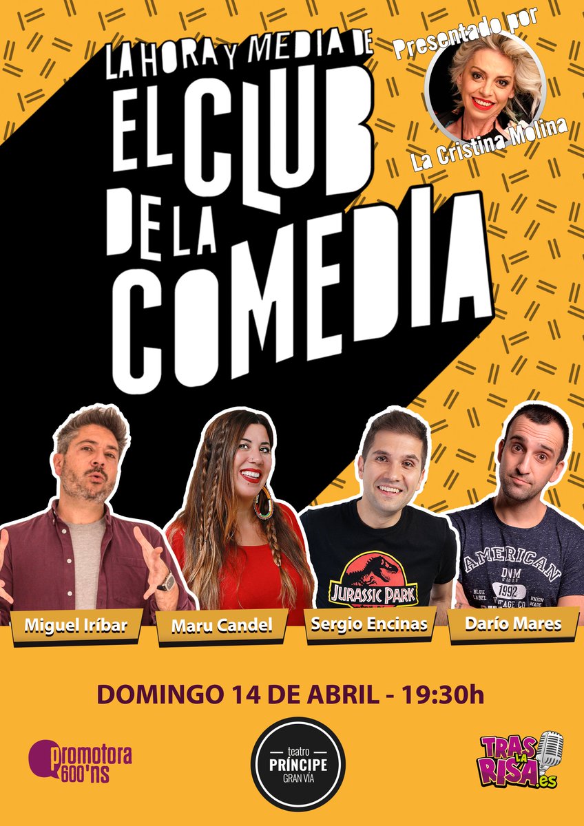 ¡Este FINDE te esperan muchas carcajadas en el #TeatroPríncipeGranVía de #Madrid con #LaHoraYMediaDeElClubDeLaComedia! 🎉 No te quedes sin tus entradas 🎟 bit.ly/Club-MAD #MonólogosTrasLaRisa #teatro #humor #ocio #cómicos