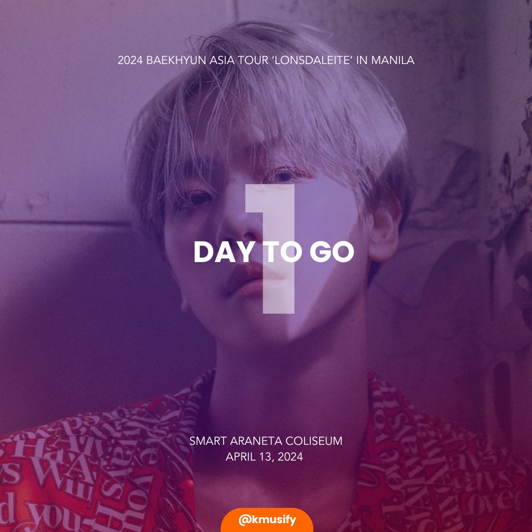 📣 D-1 until 2024 BAEKHYUN ASIA TOUR [Lonsdaleite] IN MANILA ✨️ Prepare your tickets, lightsticks, fanchants, and voices, because tomorrow is #LonsdaleiteinManila Day! Let's all sing with Baekhyun at the Big Dome! See you there! ✨️ Event brought to you by @WilbrosLive 🫶🏻…
