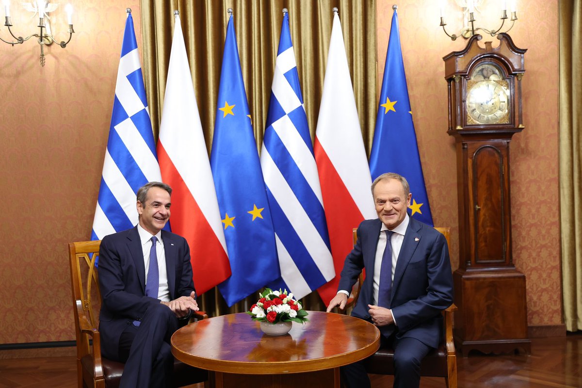 Witaj @kmitsotakis w Warszawie! Polska i Grecja zawsze będą współpracować na rzecz bezpieczeństwa Europy.