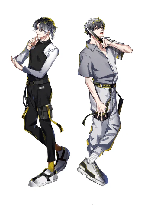 キービジュアルの右手(メテ)・左手(ユンデ)の全身と千ト(セント)です。キャラプロフィールはこちらからどうぞ!↓ハンドレッドノート #ハンドレ #ナイトアウル 