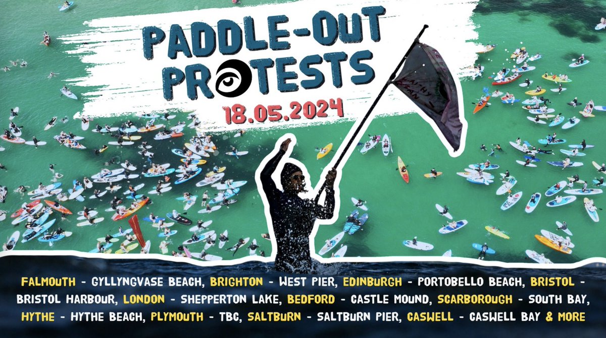 I'll be organising the @sascampaigns DIY paddle-out protest in Hastings on 18 May. Hope you can join me! RSVP: fb.me/e/1OiCkj7oY #paddleout2024 #paddleoutprotest #endsewagepollution