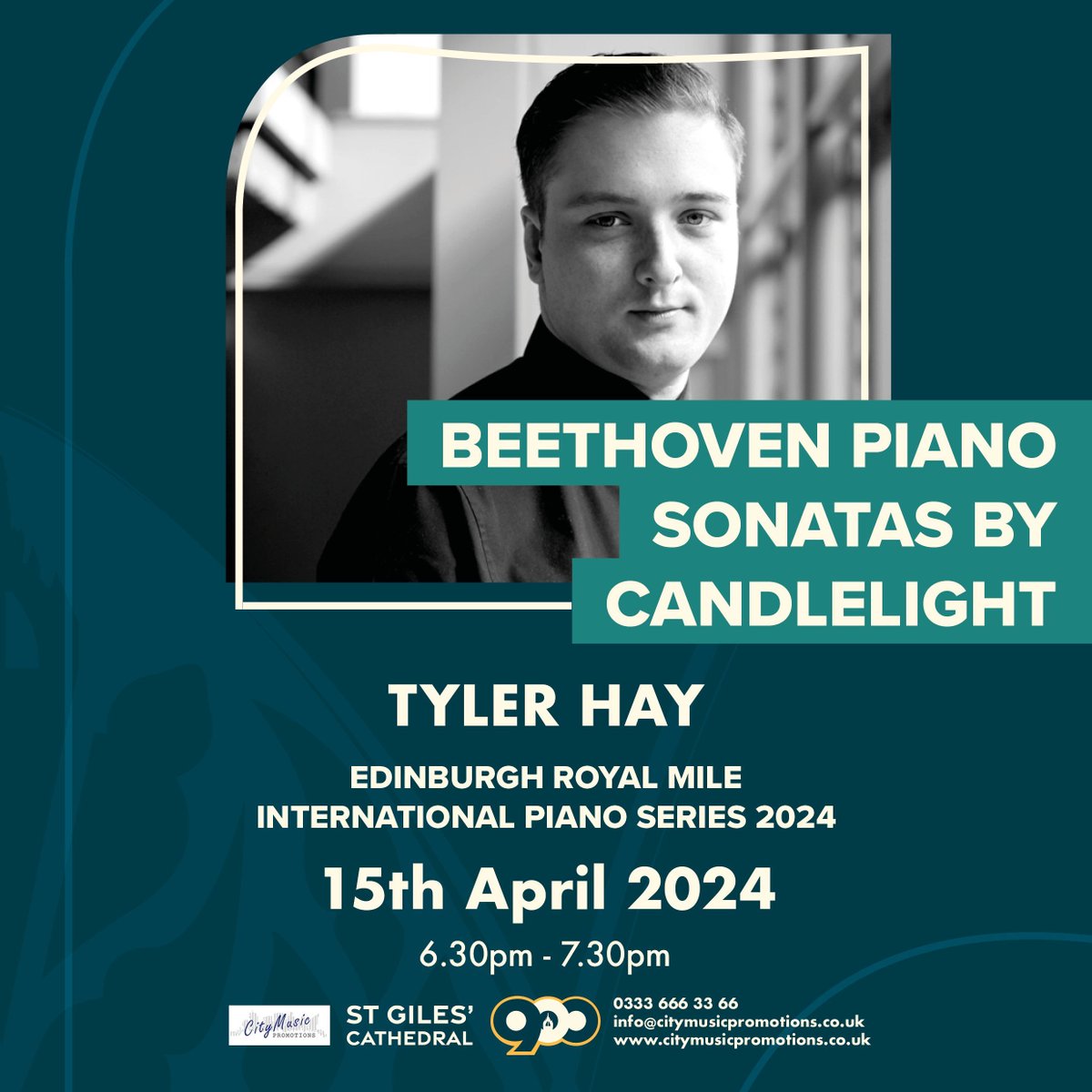 Join us this Monday 15th for the next concert in our Edinburgh Royal Mile International Series, with Tyler Hay performing a programme including Beethoven, Chopin, and Alkan. Book your tickets at buff.ly/4aCQN8F