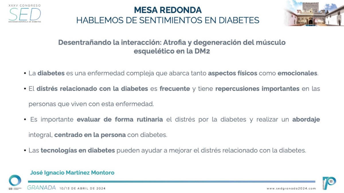 #SEDiab2024 
Concluimos la ponencia de José Ignacio Martínez Montoro 👉 Vivir con diabetes puede ser abrumador: distress relacionado con la #DM, en nuestra mesa redonda: Hablemos de Sentimientos en #Diabetes.

¡Descubre sus conclusiones!

#DiabtESP #SEDiabetes #SaludMental