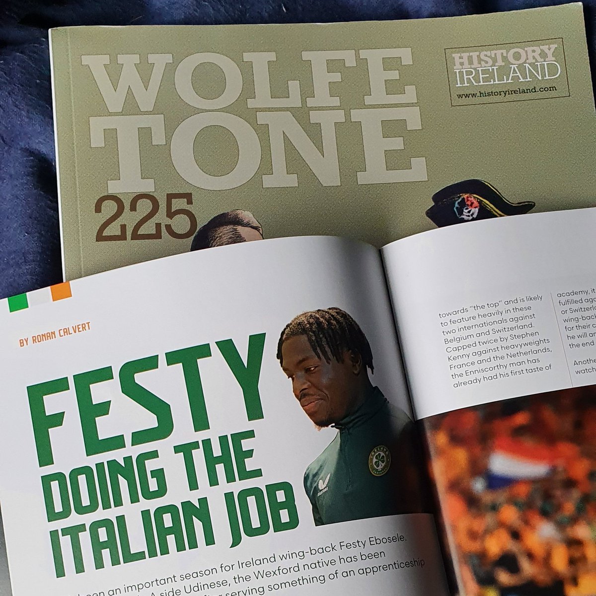 'Wolfe Tone and Festy Ebosele' Some publications in the post today are both are for work related things. @HistIreHedge Wolfe Tone 225 publication and @FAIreland recent match programme for Ireland v Belgium. I just hope I don't get things mixed up in work.