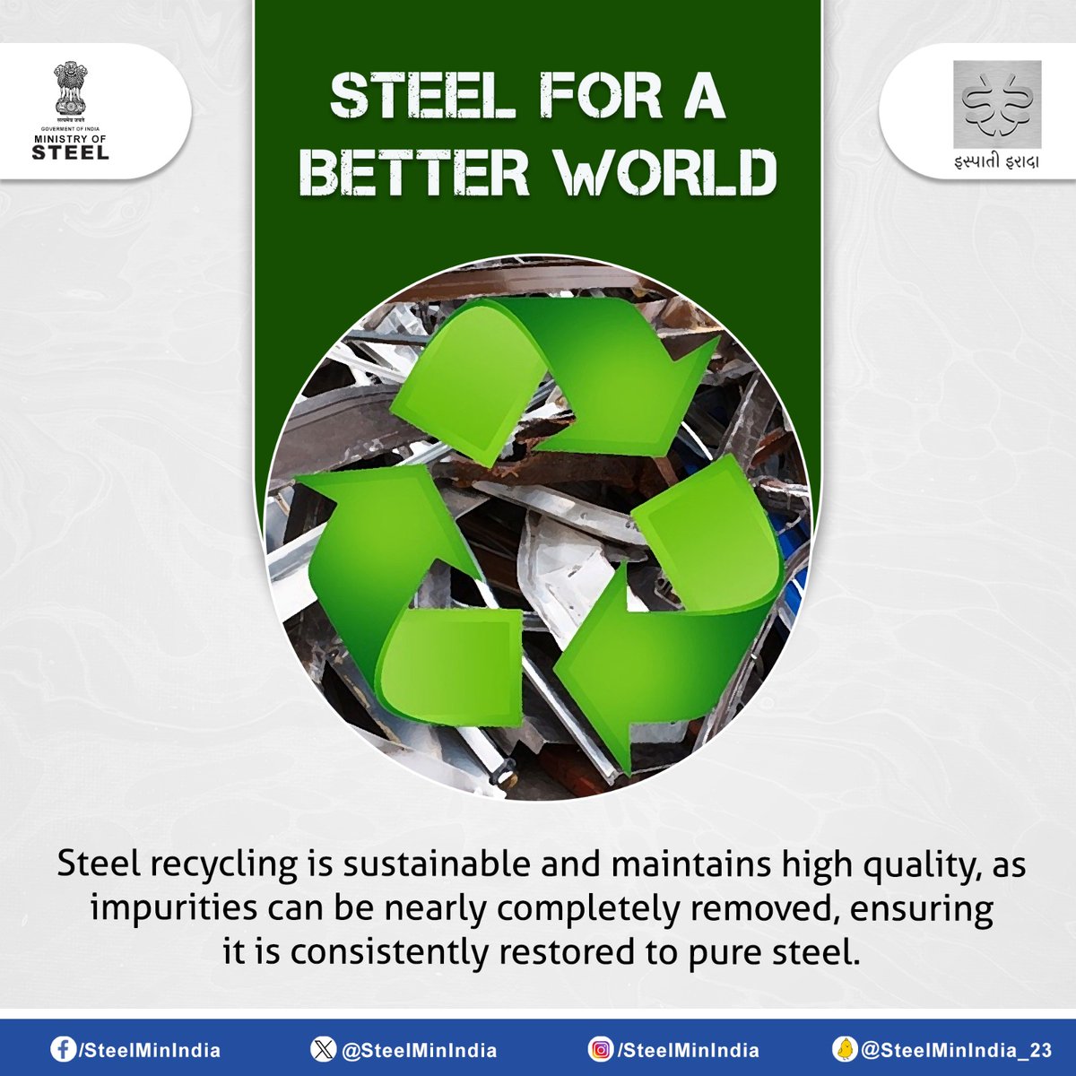 Discover the eco-friendly essence of steel in our journey towards a better world. From its recyclability to its durability, steel is shaping a sustainable future. Let's build greener together! 🌱🏗️

#SteelForABetterWorld #SustainableSteel #IspatiGyan #IspatiIrada