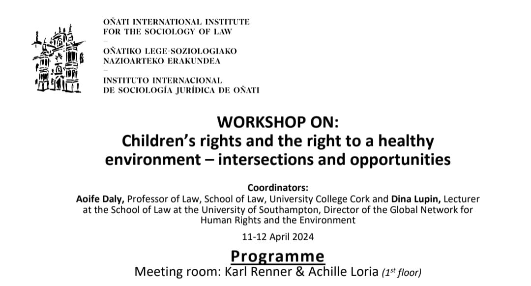 CCL Director @Karabo828 speaking at the 2-day workshop on Children’s Rights to a Healthy Environment – Intersections and Opportunities, hosted by the Oñati International Institute for the Sociology of Law @IISJOnati in Spain. 

#ClimateJustice #ChldRights