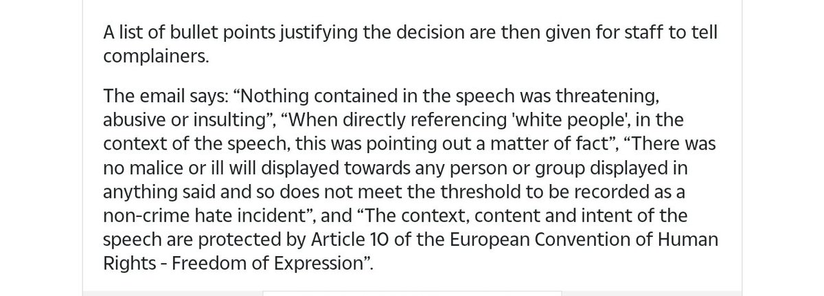 I mean it is not 'defending' Humza Yousaf. It is explaining why making a speech about structural racism does not come anywhere near breaking the law.