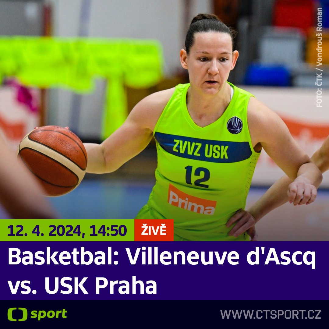 Basketbalistky USK Praha se utkají s francouzským týmem Villeneuve-d'Ascq o postup do finále Evropské ligy. Zápas sledujte živě od 14:50 na 📺 ČT sport a ČT sport Plus. 🏀