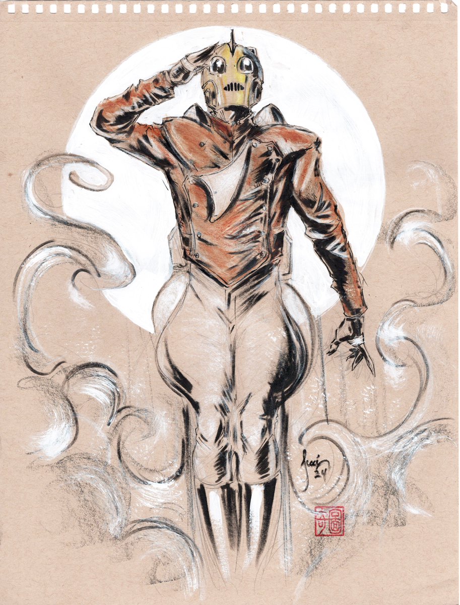 Thank you, @aaronlopresti for inviting me onto this week's Graybeard's Studio to partake in the #Rocketeer stream. It was a lot of fun and I'm looking forward to coming on again. I just need to get caught up with my outstanding commissions. #comicbookart