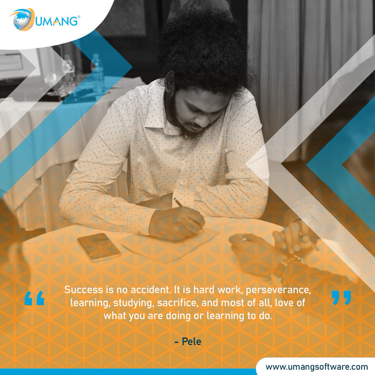 'Success is no accident. It is hard work, perseverance, learning, studying, sacrifice, and most of all, love of what you are doing or learning to do.' - Pele

#SoftwareCompany #Umedikoids #JoinUMANG #LifeAtUmang #ITCompany #UmangSoftware #InformationTechnology