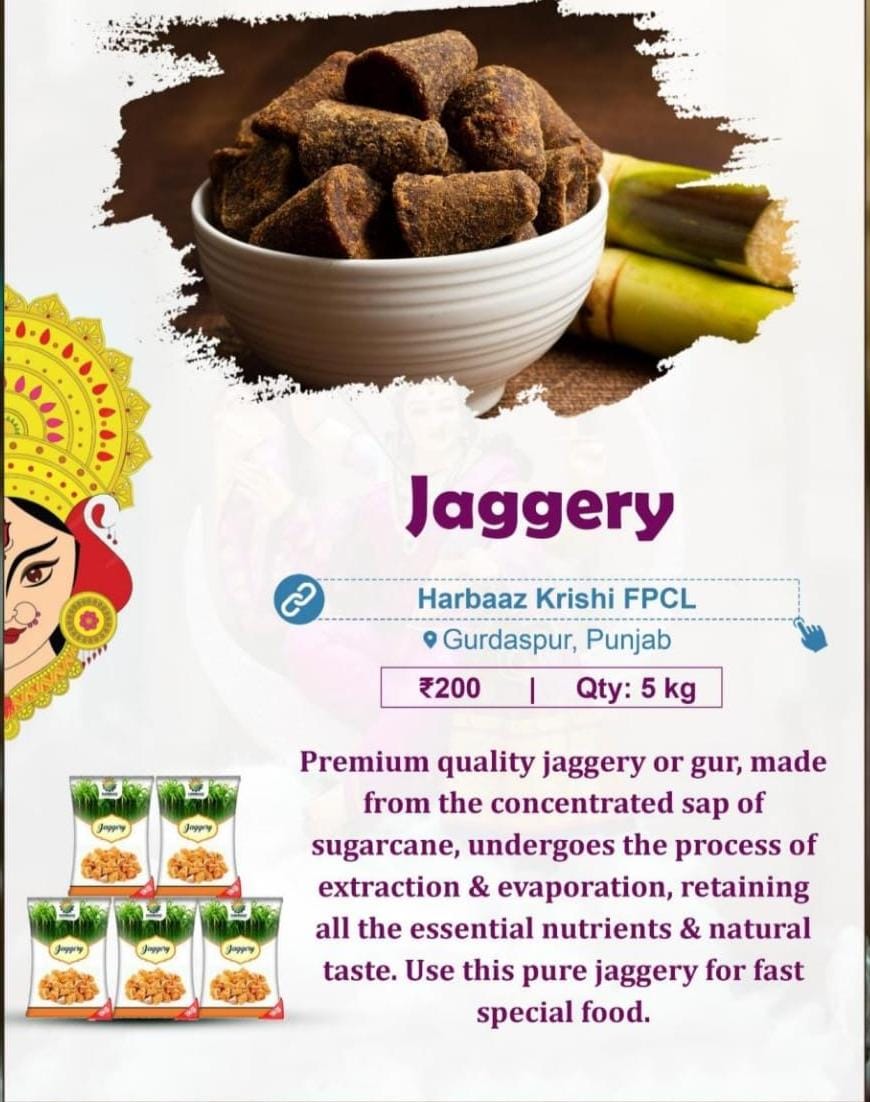 Jaggery or 'gur' is a natural sweetener that is used for making satvik bhog for Navratri. Buy pure & organic sugarcane jaggery from #FPO farmers & make #Navratri recipes. Link👇 mystore.in/en/product/jag… ✨ @AgriGoI @ONDC_Official @ShriVishwanath @ShriRamTeerth @SSSTShirdi