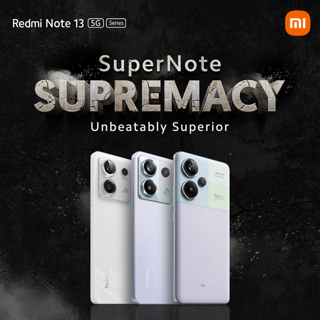RedmiIndia's tweet photo. #RedmiNote13 5G Series is winning hearts! 

With unbeatable performance and a design that turns heads, it's the ultimate choice for those who demand the best.

Don't miss out and get ready to witness #SuperNoteSupremacy.
🛒 https://t.co/OzR5OA1vAE https://t.co/IgHpbXxGqZ