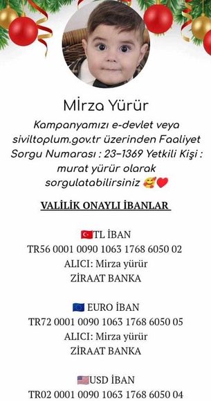 Belediye başkanlarına kutlama için Çiçek yollamayın .. Mirza için bağış yapın .. Mirza hayata tutunsun .🙏🌹