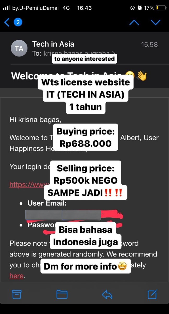 bleutiles's tweet image. wts license tech in asia Indonesia (bisa pake english juga) JUAL RUGI AJA dm for more info #zonauang #zonajajan #techinasia #license