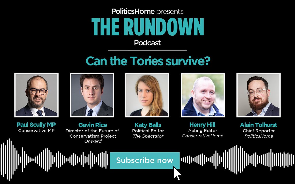 🚨 OUT NOW 🚨 Can the Tories survive? 🔵 Tory MP @scullyp, @ukonward's Gavin Rice, @katyballs and @HCH_Hill join @Alain_Tolhurst to discuss the future of the Tories as they head for likely defeat at the general election 🎧 Listen now: pod.fo/e/2307df