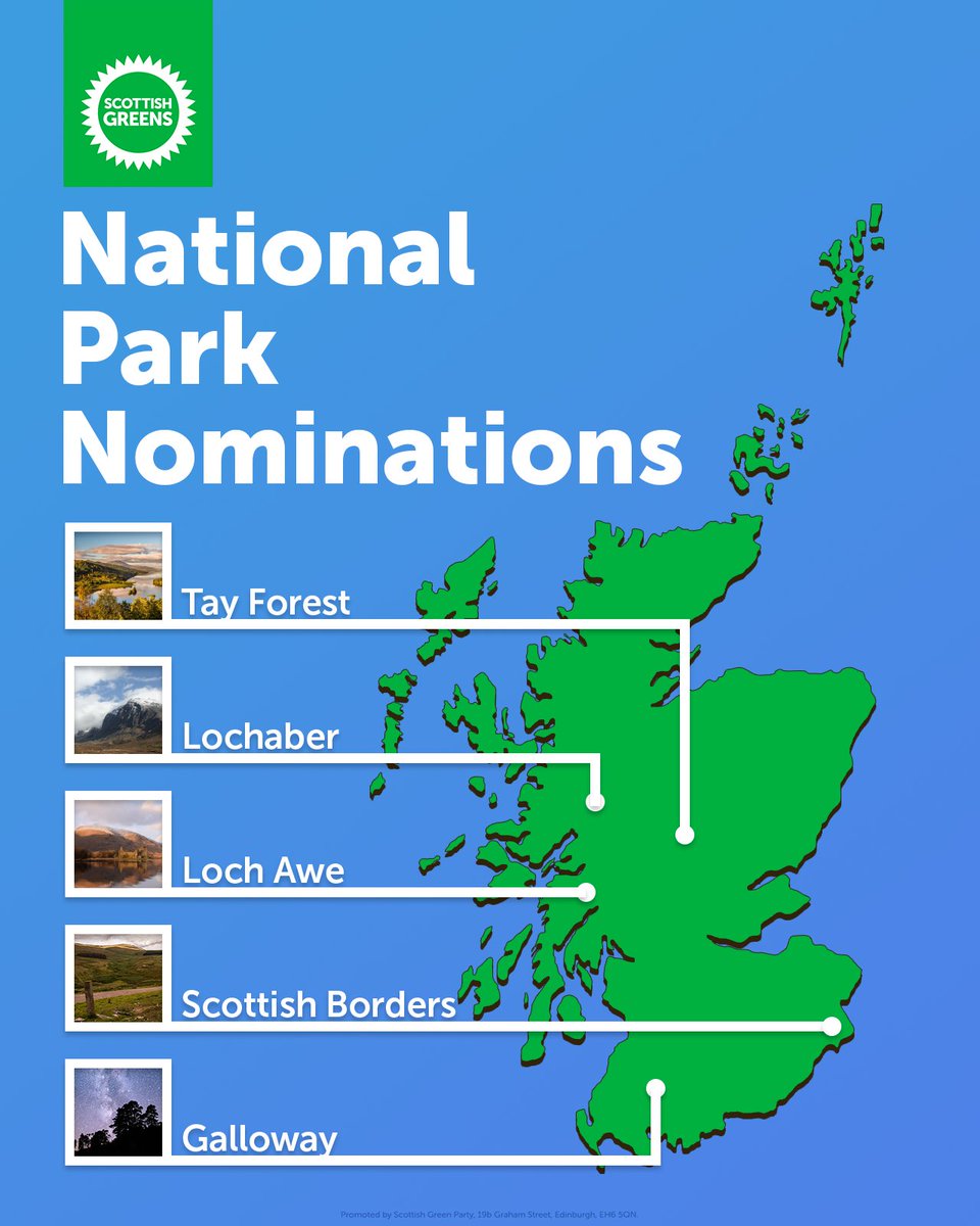 I have now visited each of the five areas nominated to be our next National Park. I'm so excited for the next steps. A new park will bring huge benefits to its local environment, wildlife, economy and community and will be another step toward a greener future for Scotland. 💚🏞️