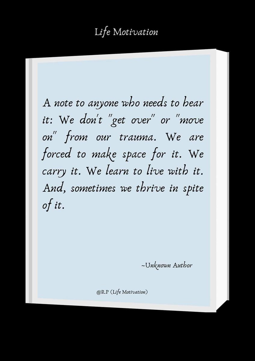 This quote captures the reality of trauma recovery, which is possible. The path of recovery is about finding ways to process the trauma, manage the symptoms or flare ups, and learning how to meaningfully engage with life despite the lingering bits.