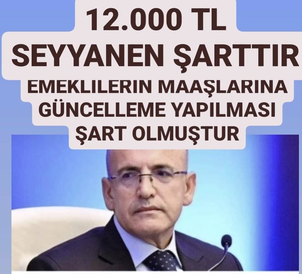 Mehmet Efendiye Çağrı Yapıyoruz Emeklilerin Taban Maaşı en az 25.000 lira olmalı Tabandan Tavana Adil Bir Dagtım olmalı Fakirden alıp zengine verme politikasından vazgeç derhal..

#EmekliNetErkenSeçimŞart
#BayramGelmişEmeklininNeyine @RTErdogan @Akparti  @memetsimsek