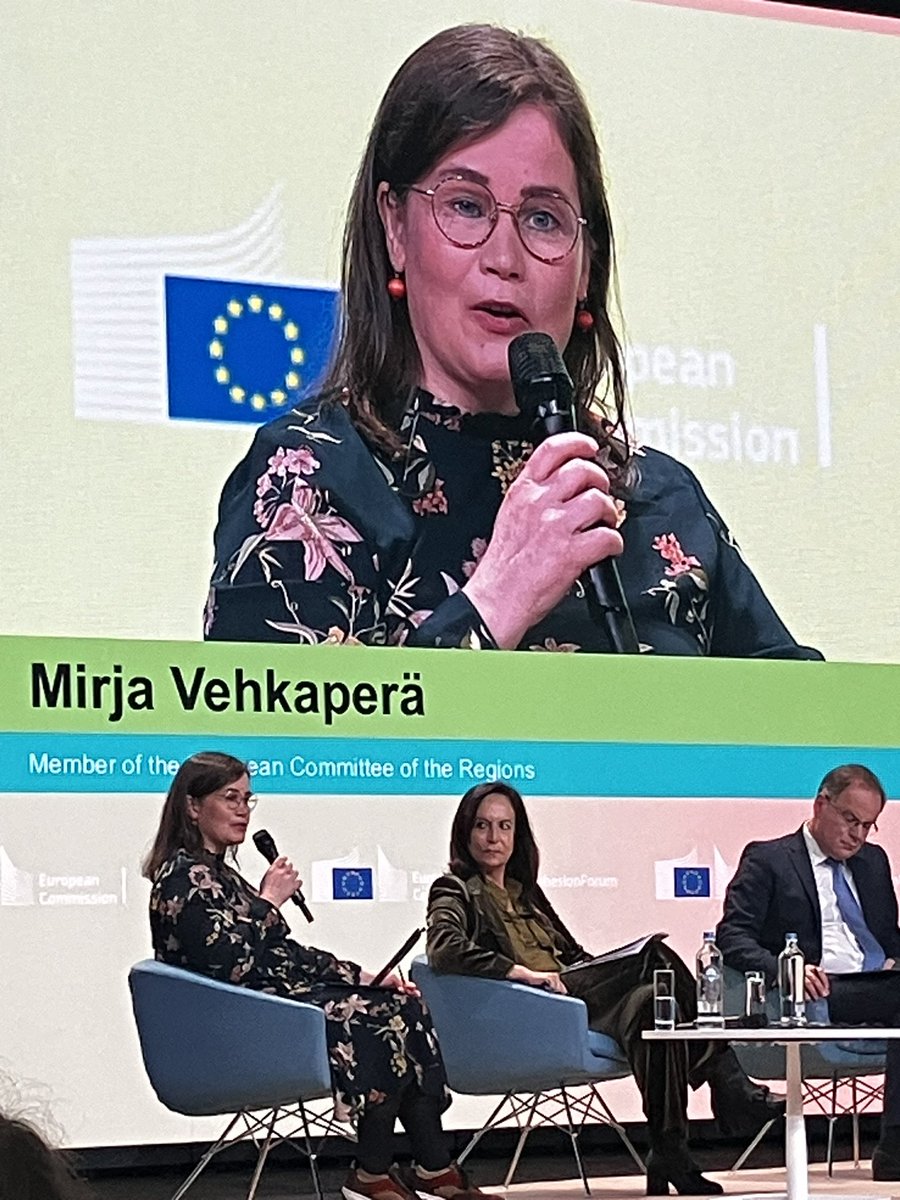 A strong statement of the possibilities in #tripletransition in the #arctic areas of EU🇪🇺 by @MirjaVehkapera @oulunkaupunki @EU_CoR #sustainable future needs #cohesionpolicy and also #cohesionfunds as an #investment that will pay back #cohesionforum