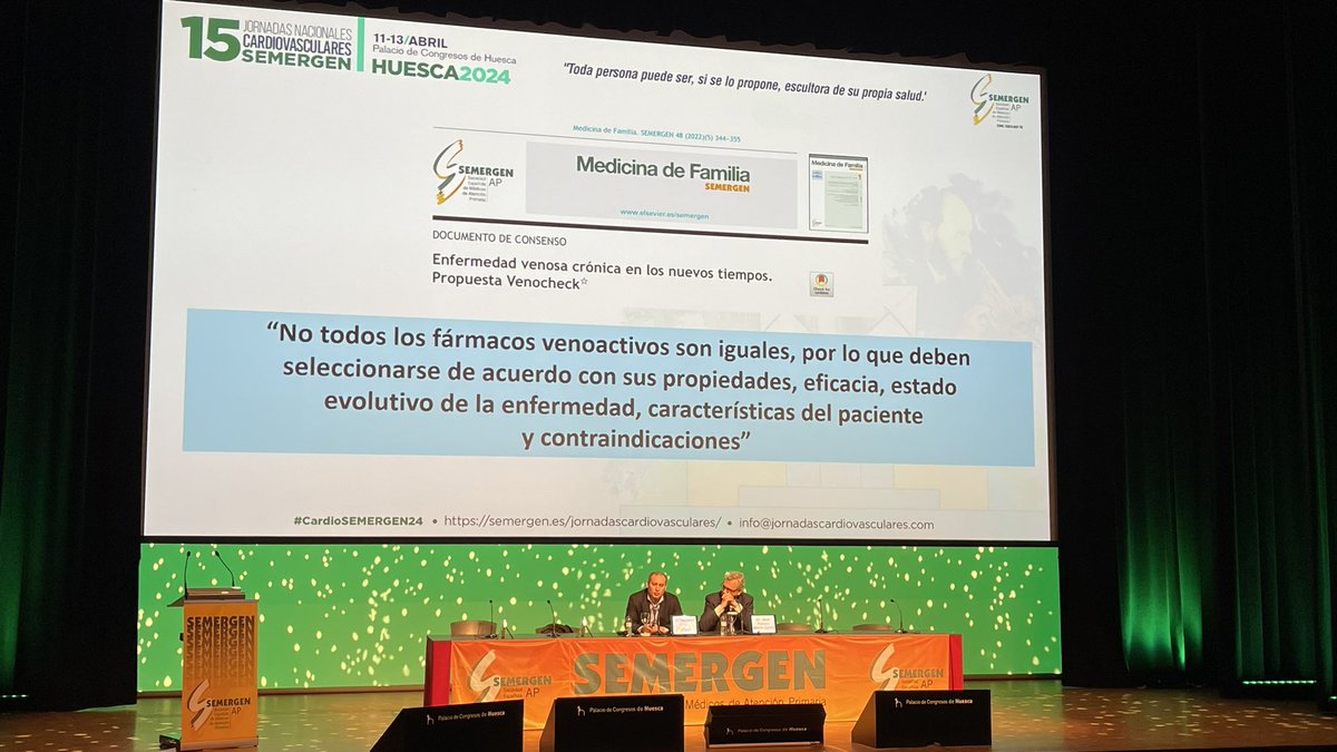 'No todos los fármacos venoactivos son iguales, por lo que deben seleccionarse de acuerdo con sus propiedades, eficacia, estado evolutivo de la enfermedad, características..'. Mesa. La enfermedad venosa crónica: más allá de la ruta asistencial.#cardioSemergen24