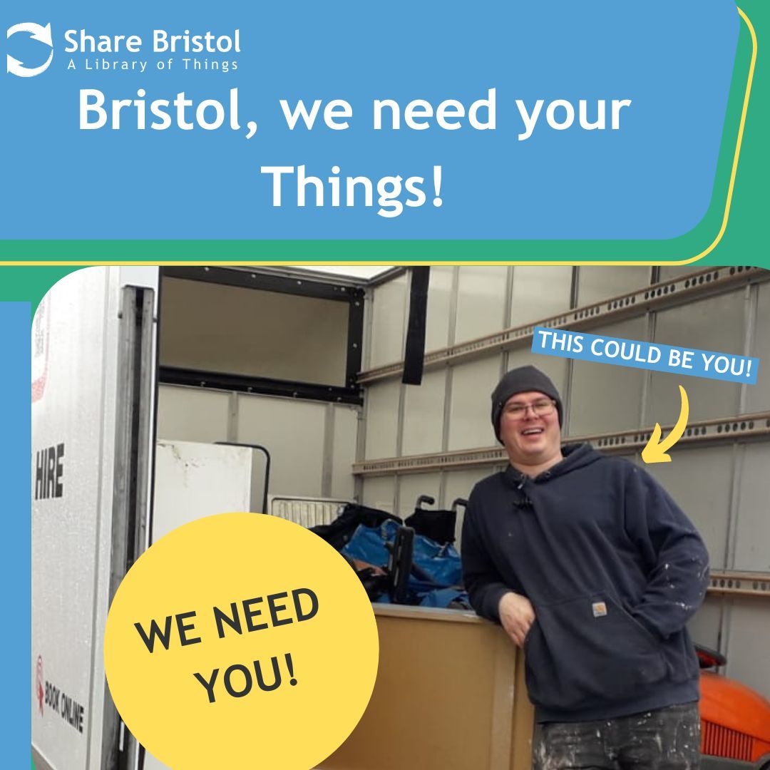 🌟  We need YOU! 🌟 

We are getting so close to opening the Bedminster Library of Things, but we are still in need of some donations to fill up the library! 

 🌟 - Our donate wishlist can be found here: buff.ly/2TflCy0 

#ShareBristol #LibraryOfThings #BorrowDontBuy