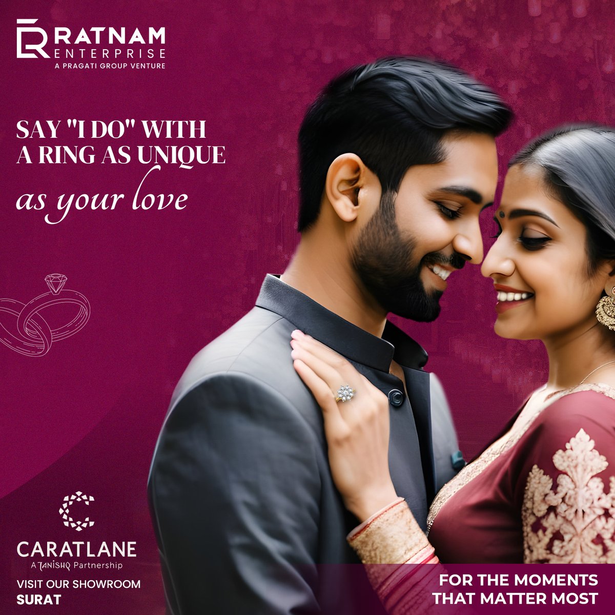 Love stories are unique, your ring should be too. Find the perfect engagement ring at caratlane to celebrate your one-of-a-kind love.

#RatnamEnterprise #CaratLane #EngagementRing #UniqueLove #OneOfAKind #LoveStory #PerfectRing #ForeverTogether #CelebrateLove  #Enterprise