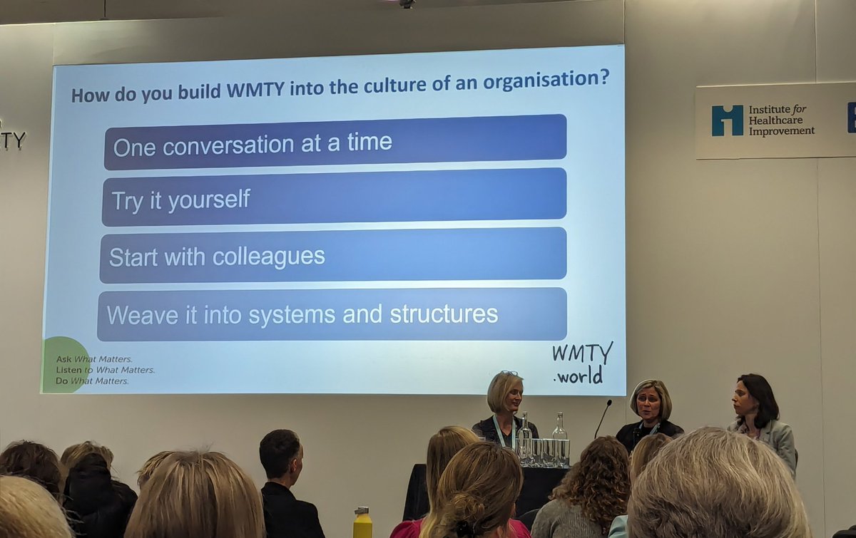 In an absolutely packed room listening to @helenlee321_lee @clairehsnyman and others talk about #WhatMattersToYou Great advice from Helen about changing and improving organisations one conversation at a time @AimeeRobson4 @neilgchurchill @QualityForum