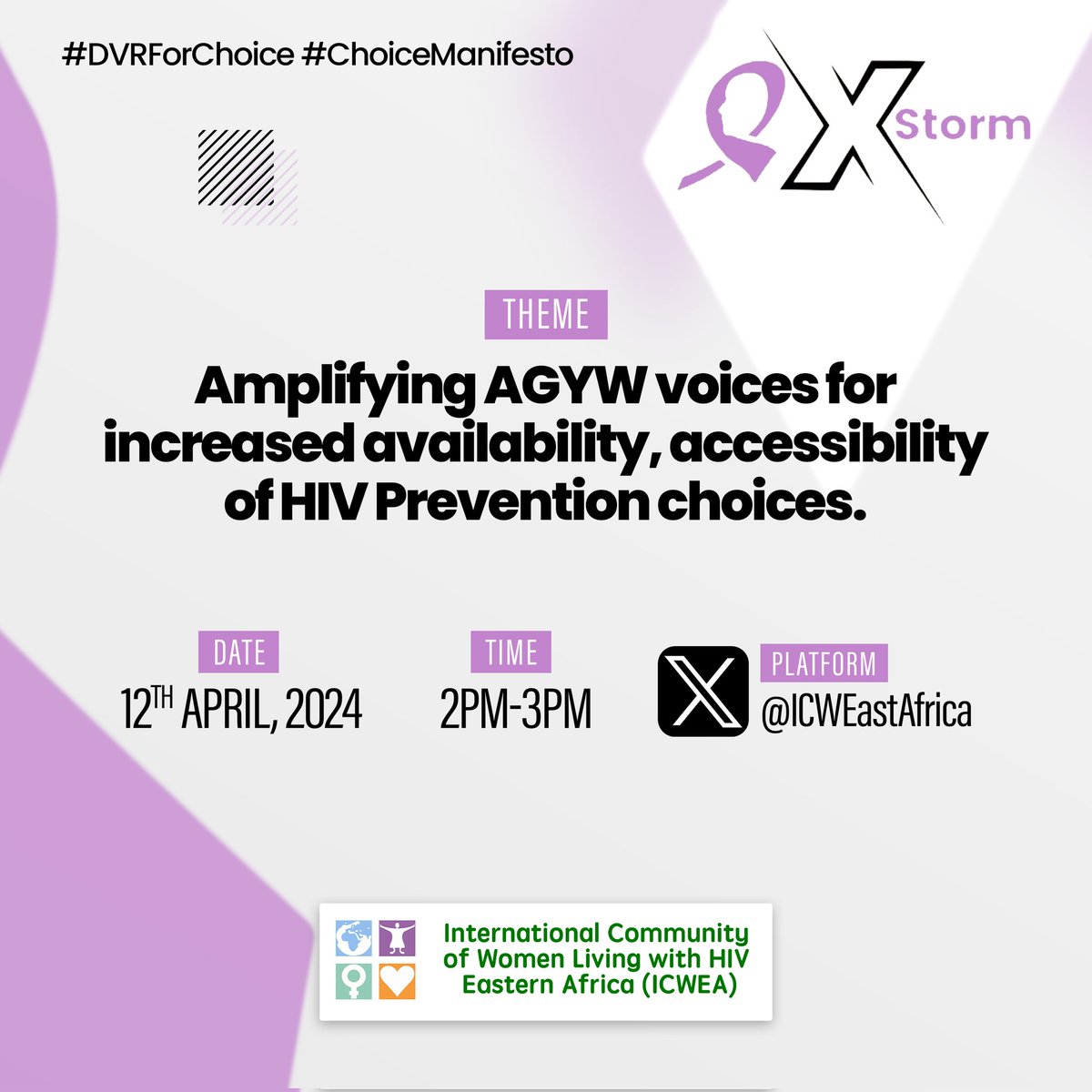 ACTS101 this afternoon joins it's partner @ICWEastAfrica in an Xstorm conversation around HIV prevention by Choice for AGYWS, get your gadgets ready to be part of this conversation #LetWomenLead #AGYWsAdvocacyForum #HIVPreventionByChoice @KeiraShakie @Jettyjjuuko1
