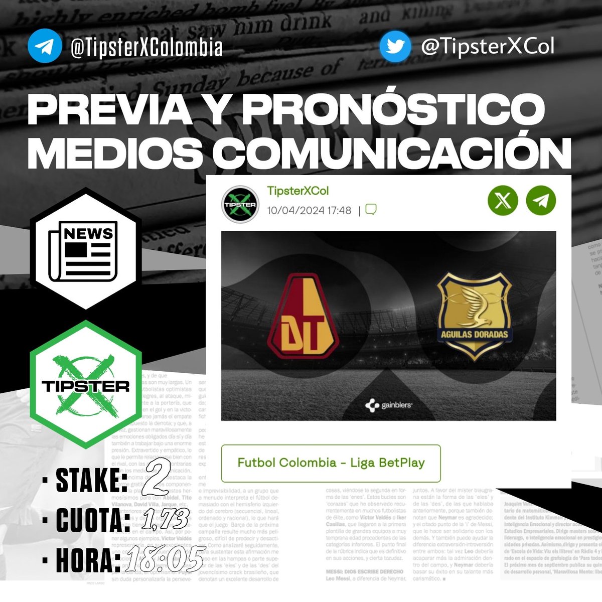 #LigaBetplay #Colombia #Tolima #AguilasDoradas #Pronostico #Previa #Futbol 

📰 gainblers.com/co/pronosticos…

🗣 Les cuento por <a href="/Gainblers/">Gainblers</a>

🏆Liga Betplay 
 
 ❤️💛 <a href="/cdtolima/">Club Deportes Tolima</a> ⚔️ <a href="/AguilasDoradas/">Águilas Doradas</a> 🦅

🔱 Stake 2

➕️ Más apuestas en t.me/+lJN7jAjD330wN…