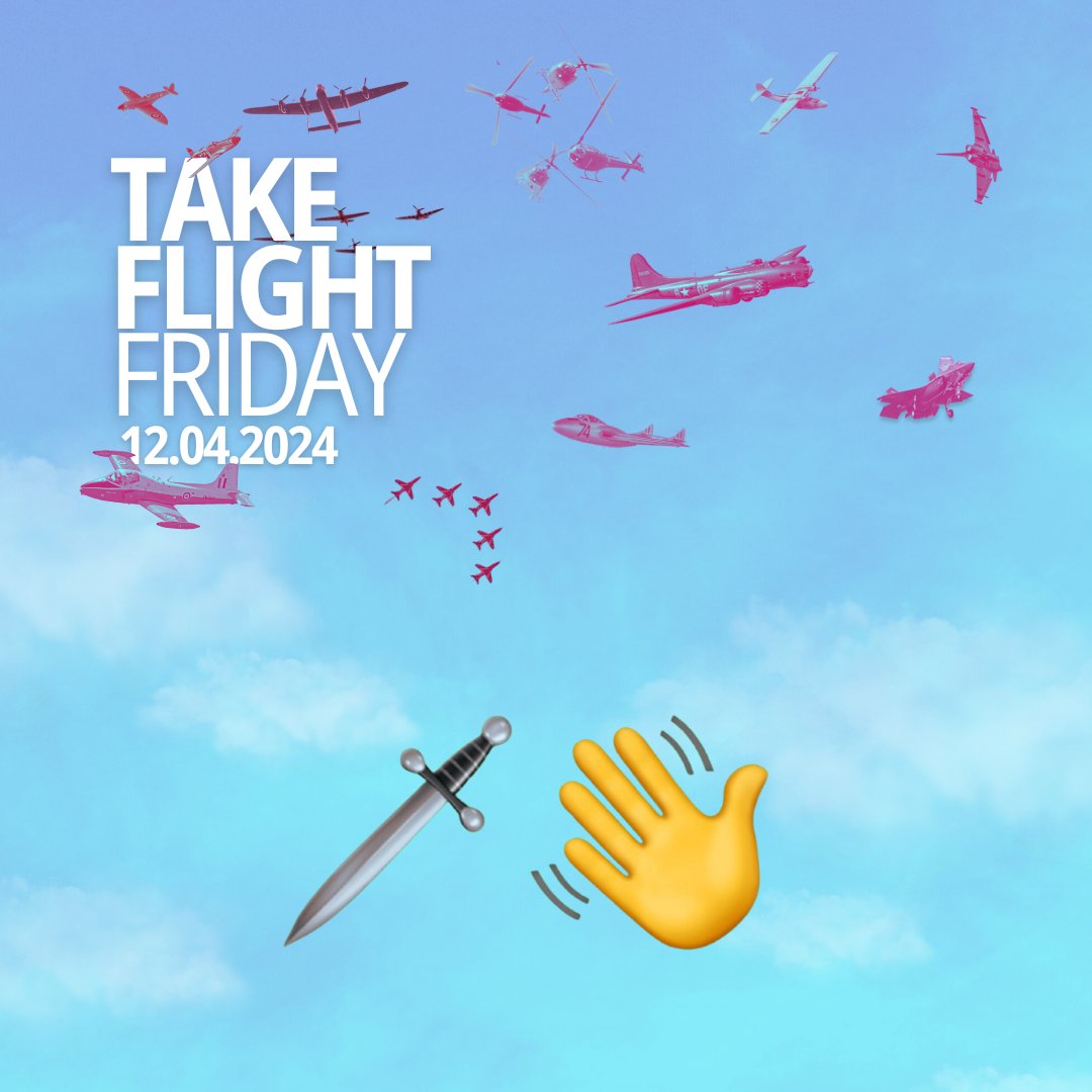 🤩It's #TakeFlightFriday and we have an announcement coming your way at 1900 this evening... ✈Can you work out the display from the emojis? #Cosford24 #TakeFlight