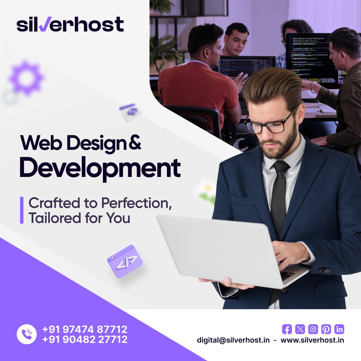Elevate Your Online Presence with Web Design and Development Crafted to Perfection at SilverHost! 🚀💻

📱: +91 90482 27712, +91 9747487712
📧: info@silverhost.in

 #ResponsiveWebsites #CustomWebDesign #SilverHost #WebDevelopment #ECommerceWebsite #Pattambi #shornur #kerala #uae