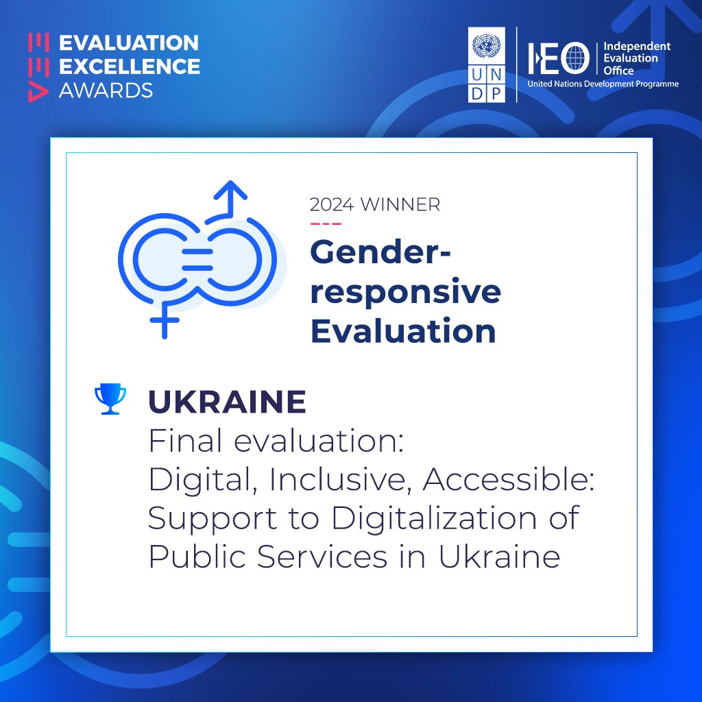 The 🇸🇪 @SwedeninUA-supported DIA Support Project has won a Gender-Responsive Evaluation Award from @UNDP_Evaluation! 🤩 🏆 We're grateful for this recognition, and inspired to further promote inclusive and gender-sensitive approaches in #Ukraine! More ➡️ web.undp.org/evaluation/awa…