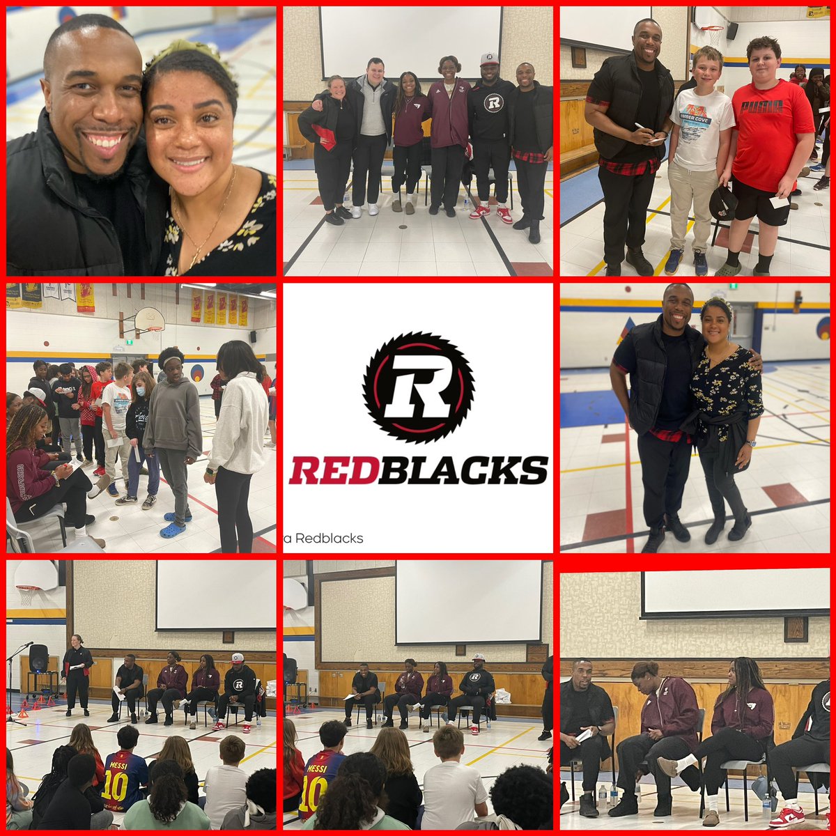 A huge thank you to @FoundationOSEG @REDBLACKS @uOttawaGeeGees & my dear friend @Stefan_Keyes aka “Fanny” 🫶🏽for visiting our grade 6’s @GShepherdOCSB to talk about bullying, racism, micro aggressions & how we can build community through sports!🏈🏉 #ocsbEL #CommunityPartnerships