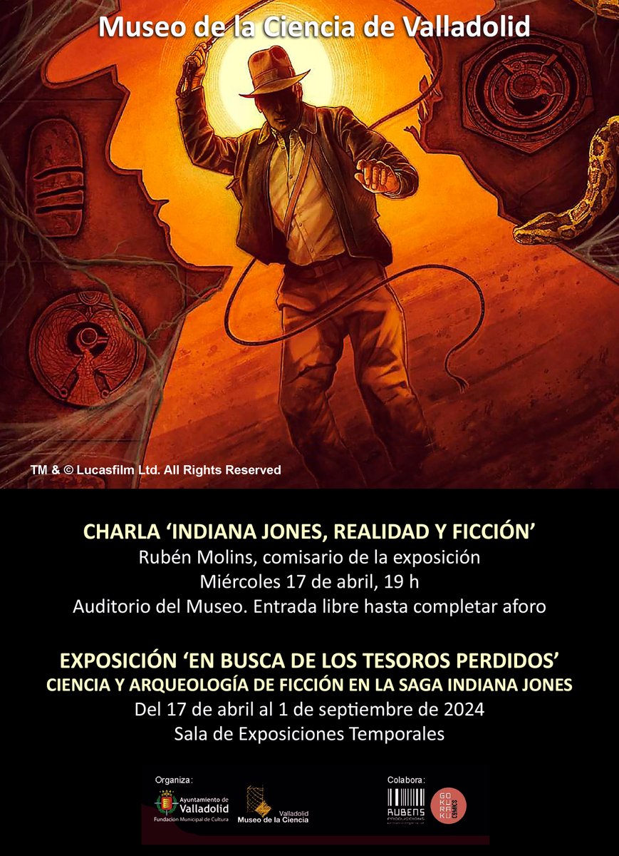 ¿Te apasionan las películas de Indiana Jones? ¡Atent@ a las actividades de la próxima semana! ➡️Charla ‘Indiana Jones, realidad y ficción’: 17/04, a las 19 h. ➡️Exposición ‘En busca de los tesoros perdidos': del 17/04 (a partir de las 13 h) al 1 de septiembre.