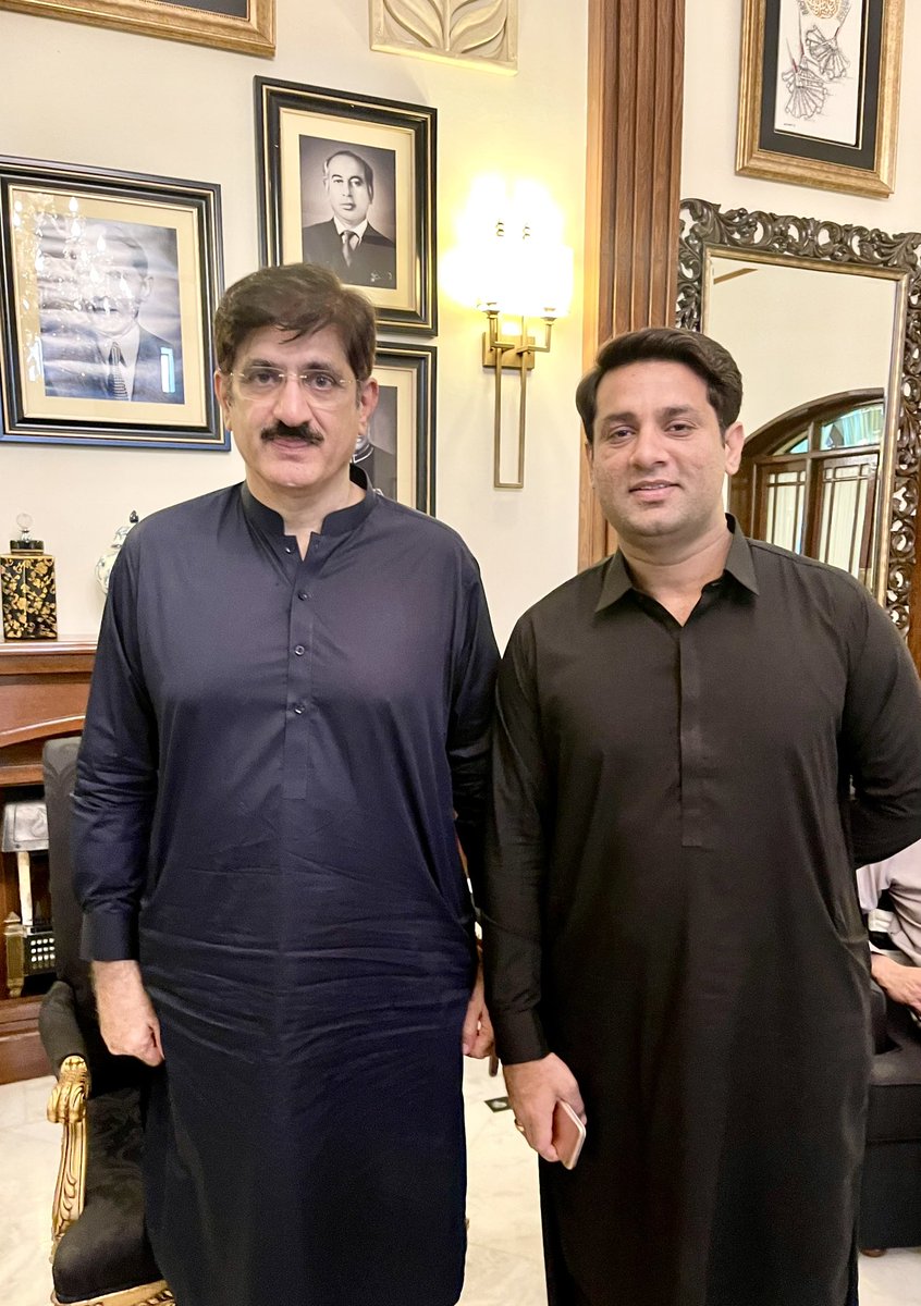 AbdulWaliBughio's tweet photo. Eid greetings with chief minister Sindh @MuradAliShahPPP Sahab today at CM house Karachi.. https://t.co/bx3zHb4Xgb