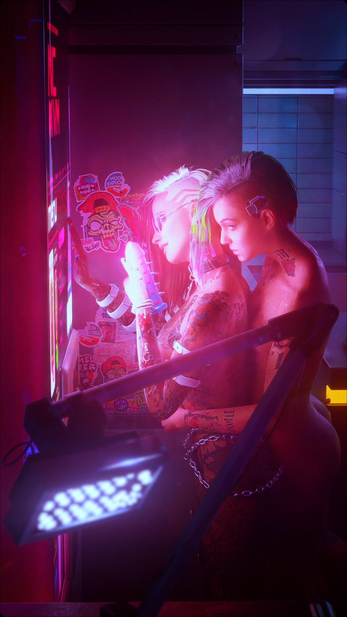 V + Judy Working on a couple of pics pictures are going to slow down for the rest of the month, Its my birthday month and my first since my mother passed in december, its been hectic 4 months still trying to figure it all out / time away💙💛 #Cyberpunk2077 #VirtualPhotography